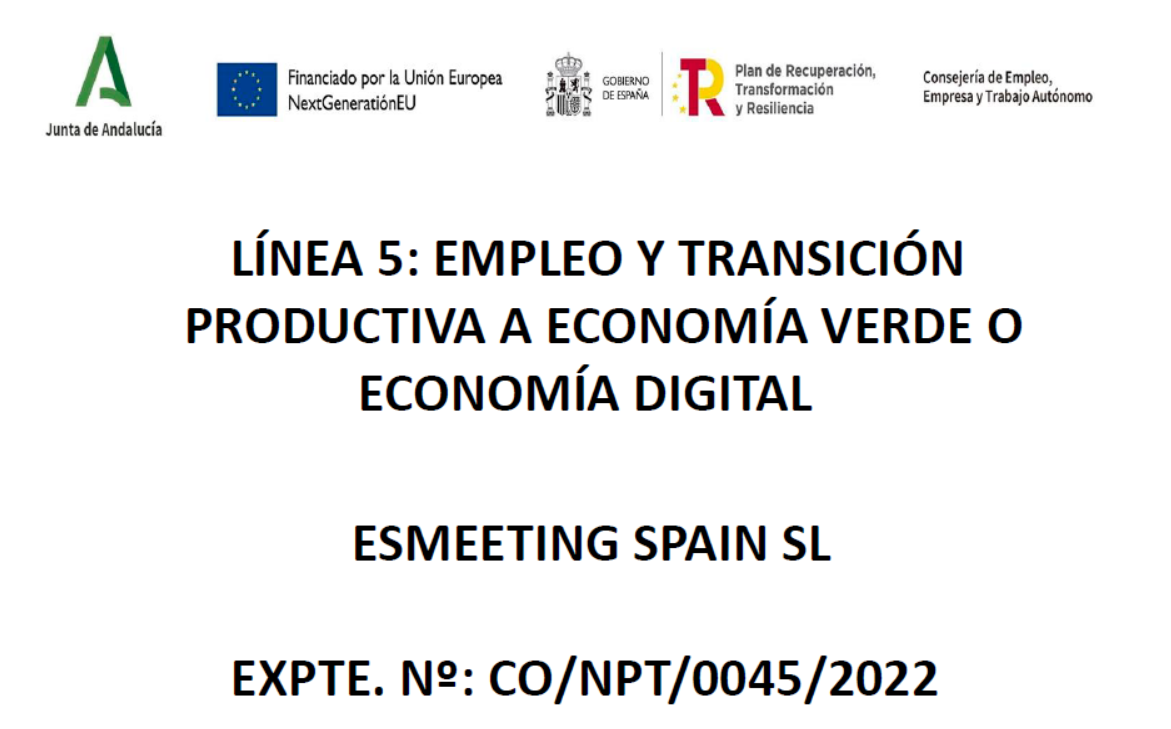 Junta de Andalucía / NextGenerationEU — Línea 5, Empleo y transición productiva, expediente CO/NPT/0045/2022.