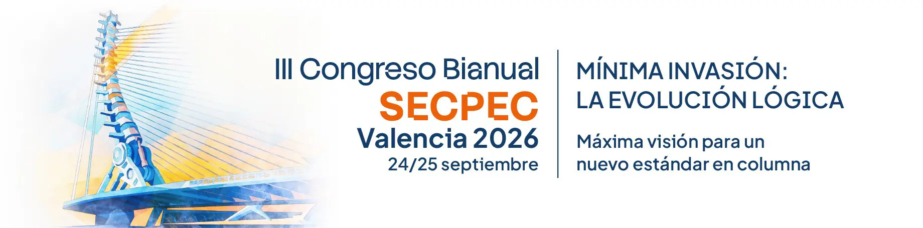 Cartel del III Congreso Bianual SECPEC, Valencia 2026, 24 y 25 de septiembre.